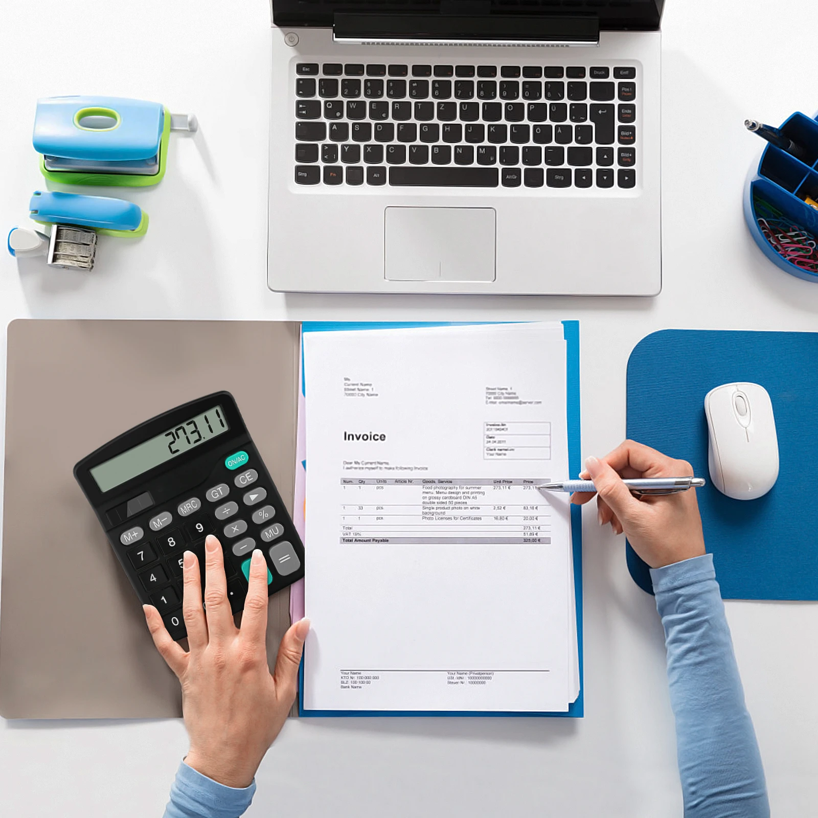 Электронный калькулятор с 12-значным большим ЖК-дисплеем солнечная батарея