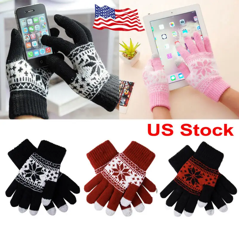 2019 зимние теплые женские перчатки с сенсорным экраном мужские Модные со