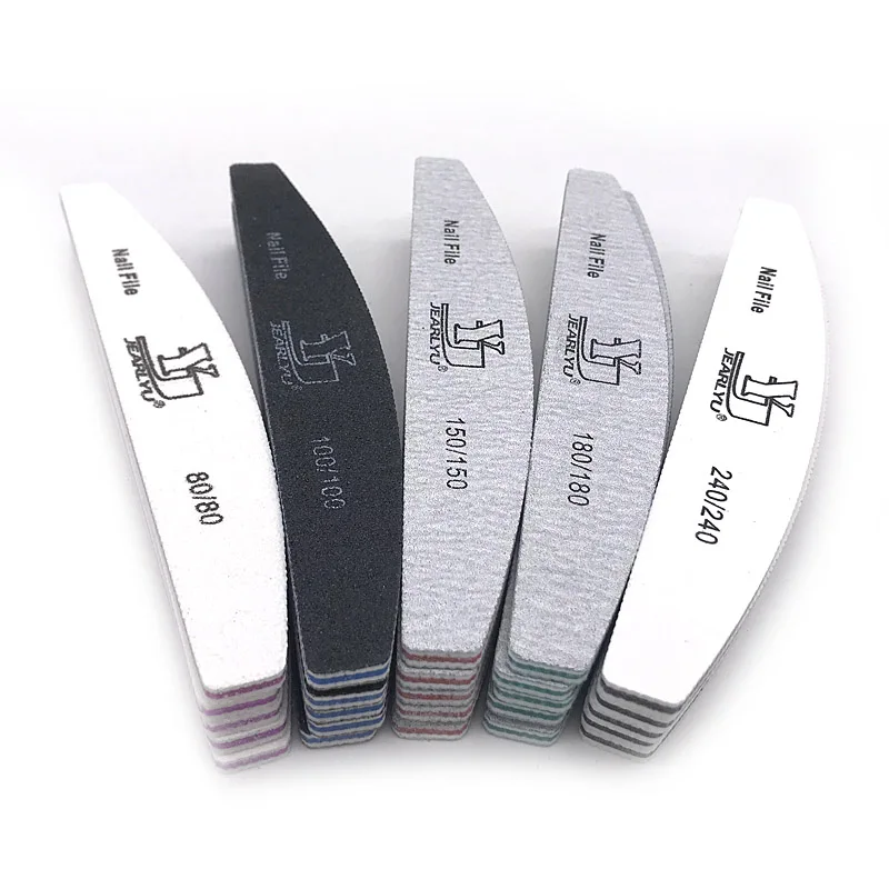 MIX 50 Pcs Professional Nail Files Sandpaper 80/100/150/180/240 nagel vijlen Nail Buffer Blocks Lime Curve Manicure Nail File Tools - Color: MIX