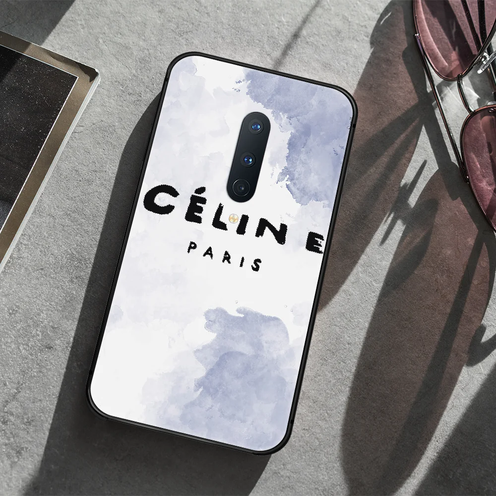 

luxury brand celins Paris Phone Case Cover Hull For 1+ Oneplus 5T 6 6T 7 7T 8 8T Pro black Cover Silicone Waterproof Trend Back