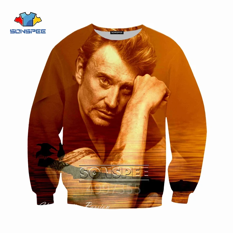 SONSPEE Johnny Hallyday Harajuku/Детские толстовки с 3D принтом детская одежда для мальчиков и девочек-подростков Топы, пуловер с длинными рукавами SW125 - Цвет: 14
