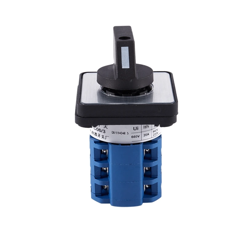 Квадратный Панель крепления 2 х позиционный Выключатель 3 фазный поворотный