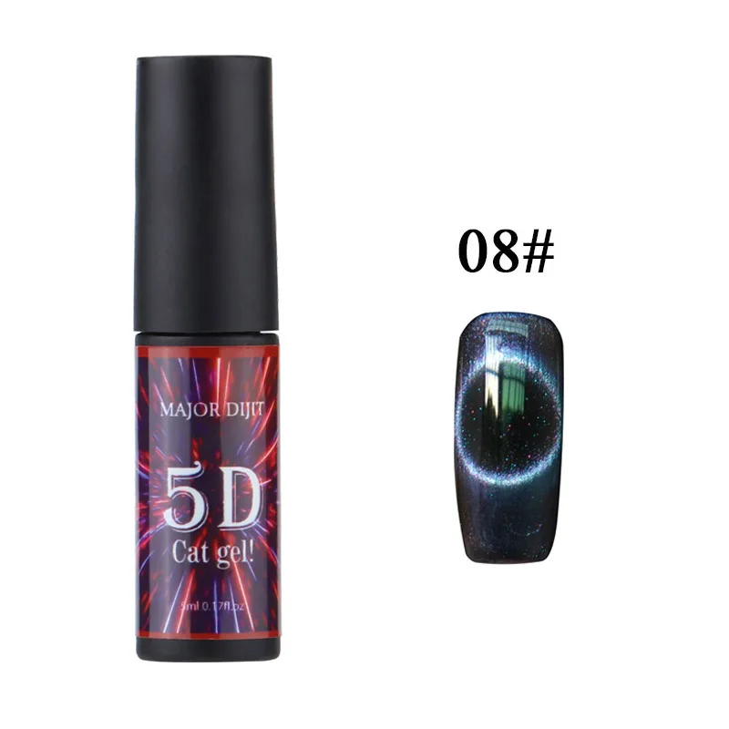 8 5D Cat Eye Nail Gel 5ml Magnetic 12Color Soak Off UV Gel Lacquers Starry Sky Jade Effect Varnish Nail Art Decor - Цвет: 8