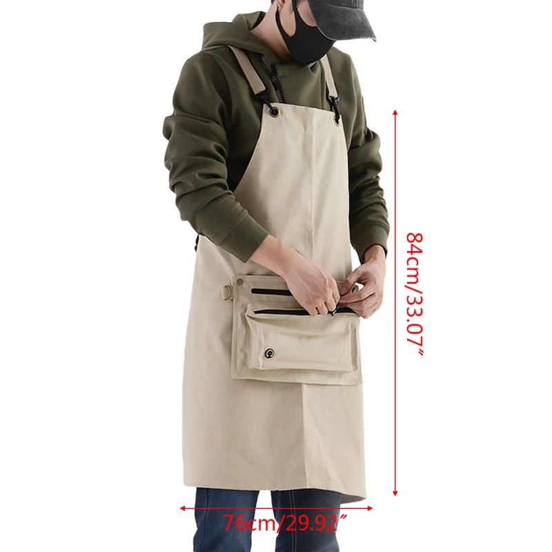 

Fashion Wear Canvas Waterproof Apron Denim Kitchen Overalls Apron Shoulder Bag
