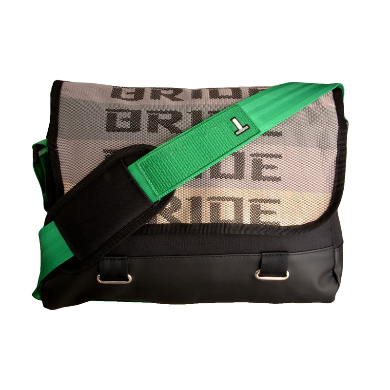 green strap JDM ткань невесты школьный рюкзак через плечо гоночная сумка для ноутбука - Название цвета: green strap