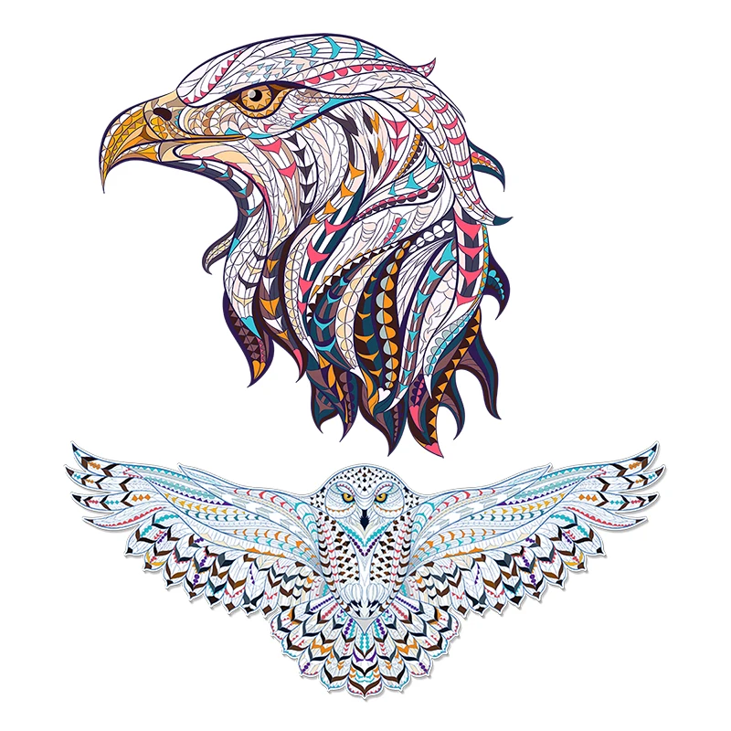 

Three Ratels QC534 Creative animal totem decoration illustration Abstract tribal eagle owl wall sticker art for home decoration