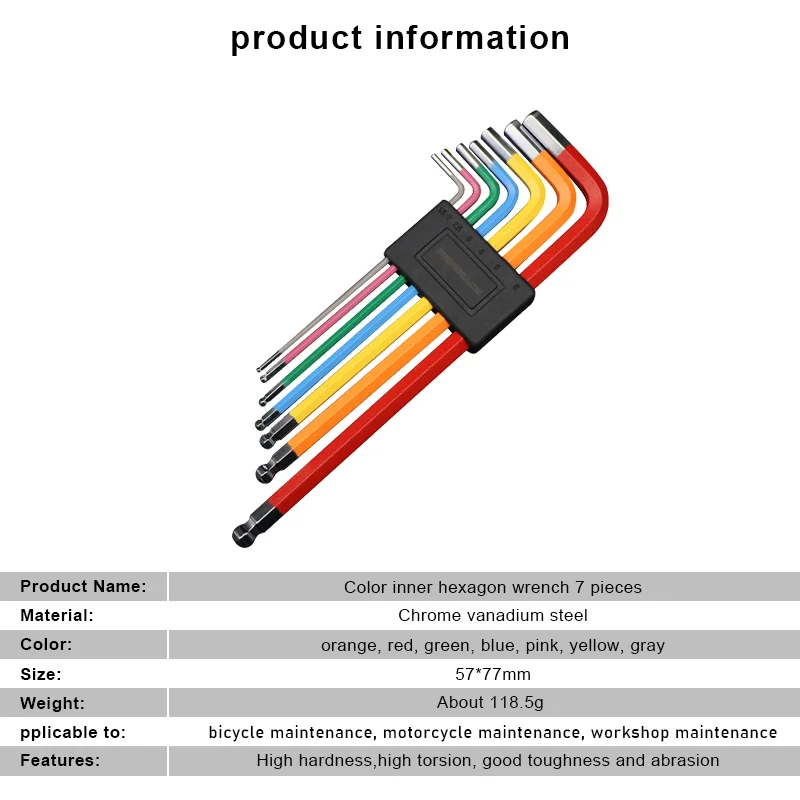 Набор универсальных шестигранных ключей комплект из 7 предметов с наконечником
