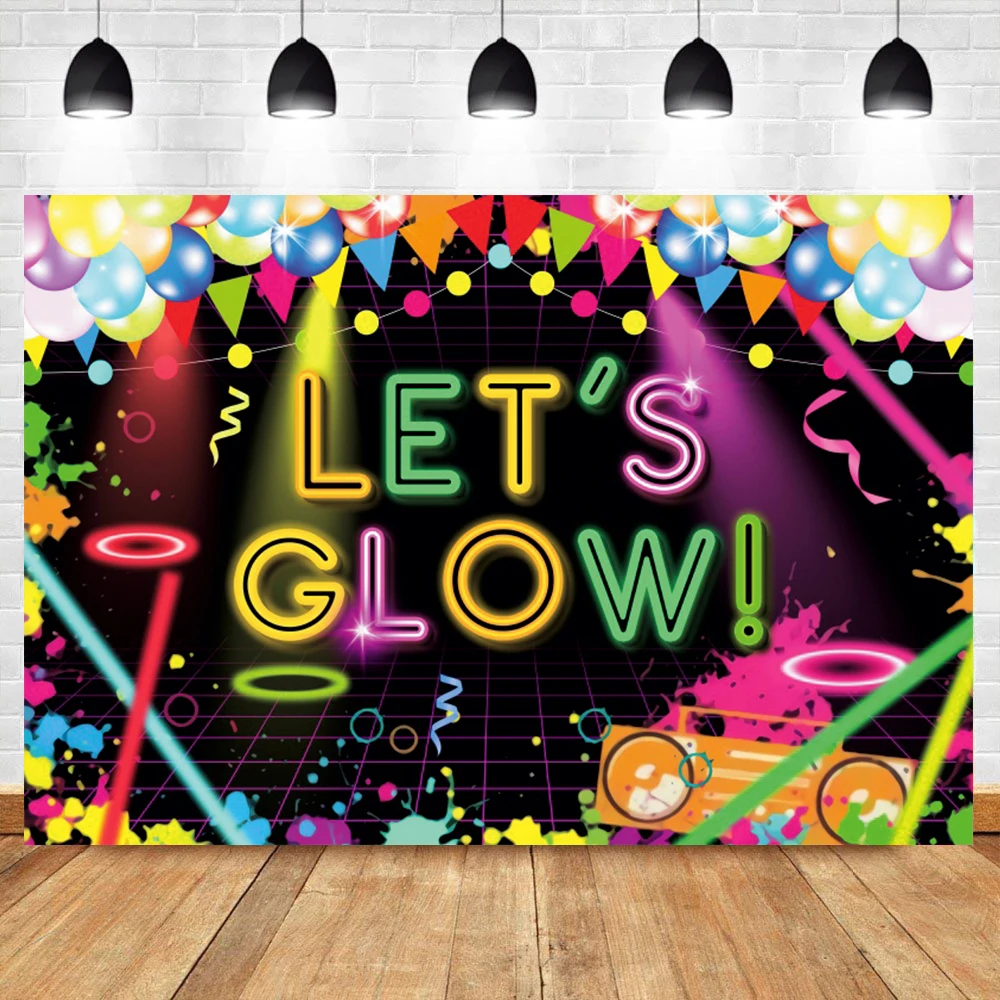 

Laeacco давайте свечение фон для фотосалона с брызги светящиеся неоновые на день рождения карнавальный вечерние этап индивидуальные фотосесс...