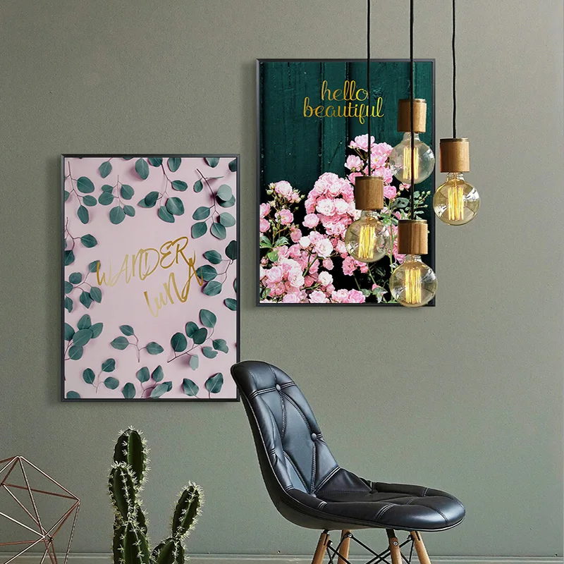 

Nordic Pink Canvas Painting Poster and Print for Living Room Pink Wall Art Girl's Bedroom Home Decoration Pictures Decor Poster