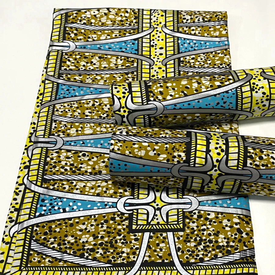 Новая нигерийская Золотая африканская восковая ткань хлопковый принт рэпер