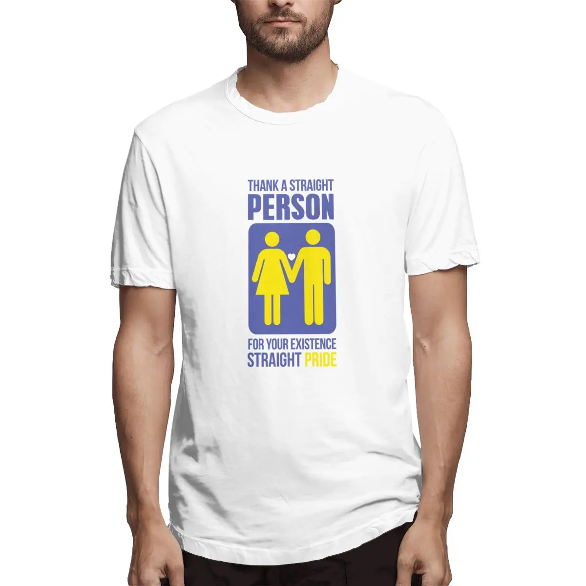 

STRAIGHT PRIDE Graphic Tee Men's Short Sleeve T-shirt Funny Tops