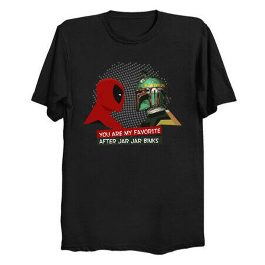 Ваша моя любимая Дэдпул Боба Фетт Звездные войны забавная черная футболка S-3Xl на