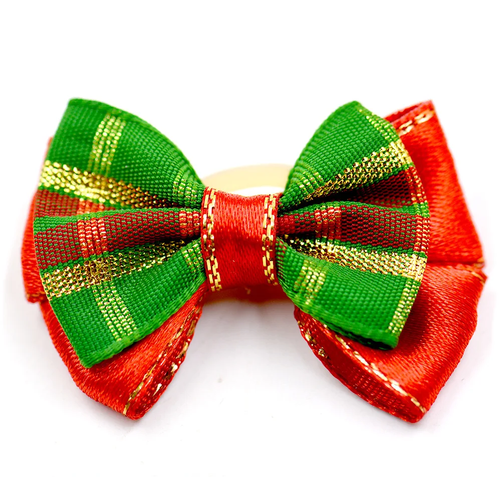 50 шт. рождественские банты для собак ручной работы ленты фестиваль праздник