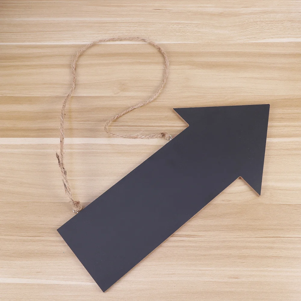 

Wooden Arrow Chalkboard Sign with Twine Hanging Chalkboard Housewarming Gift (Black)