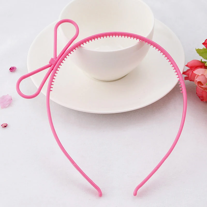 Bow Dark Pink 12 шт./лот, блестящая повязка на волосы с единорогом, ободок, повязка на голову для женщин и девочек, кошачьи ушки, Русалочка, пластиковая повязка для волос, аксессуары для волос, горячая распродажа - Цвет: Bow Dark Pink