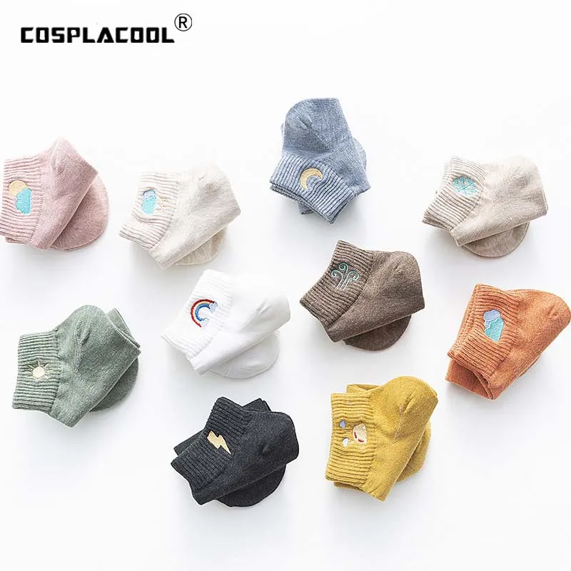 Милые вышитые зимние фонарики в стиле Харадзюку милые японские короткие носки