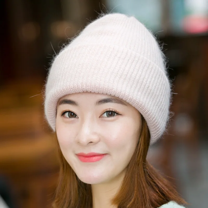 

2021 Fashion Knitted Hat Women's Melon Cap Autumn Winter Warm Brimless Hats Cotton Solid Color Unisex Leisure Elastic Skullcap