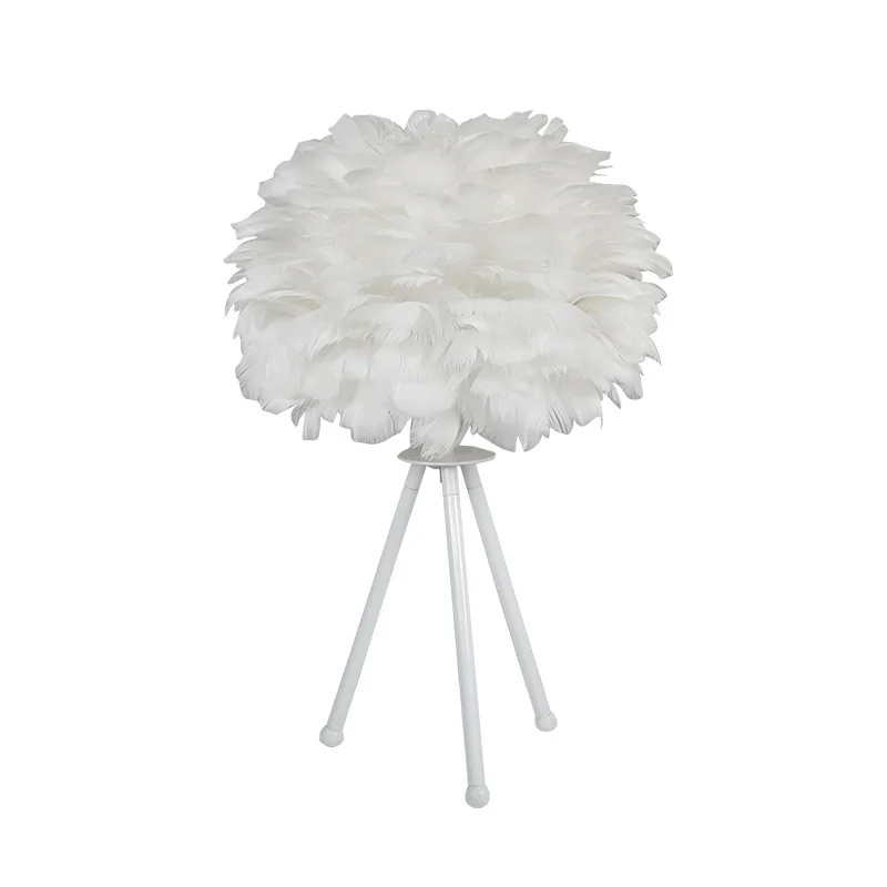 Настольная лампа с перьями для спальни Современная прикроватная гостиной