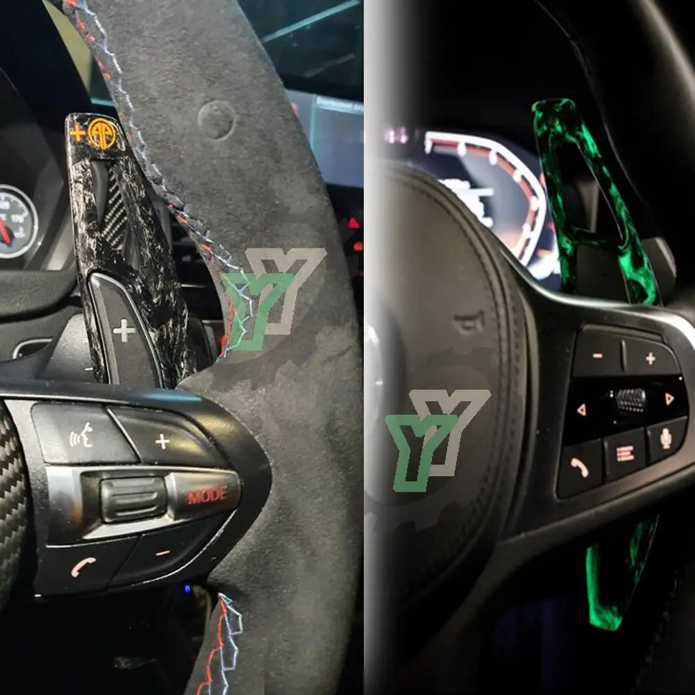 Автомобильные светящиеся карбоновые рычаги переключения передач на руль для BMW M2