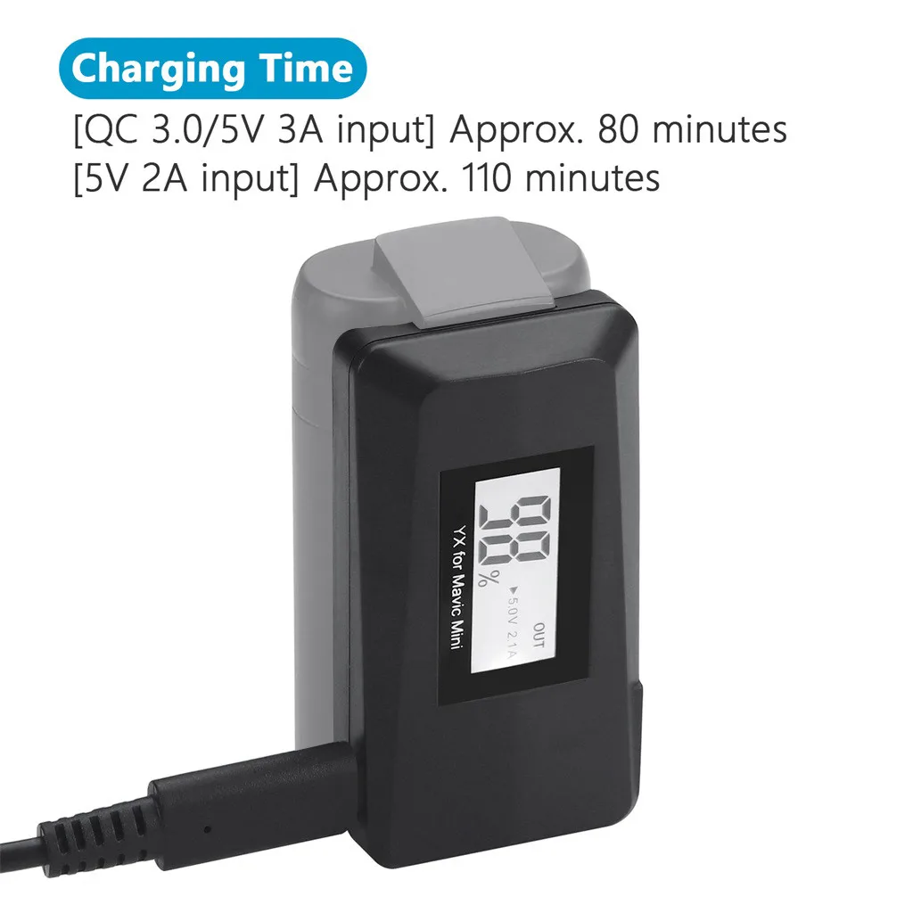 

Digital Display USB Charger Hub RC Intelligent Quick Charging For DJI Mavic Mini Quadcopter Accessories Portable Car Charger