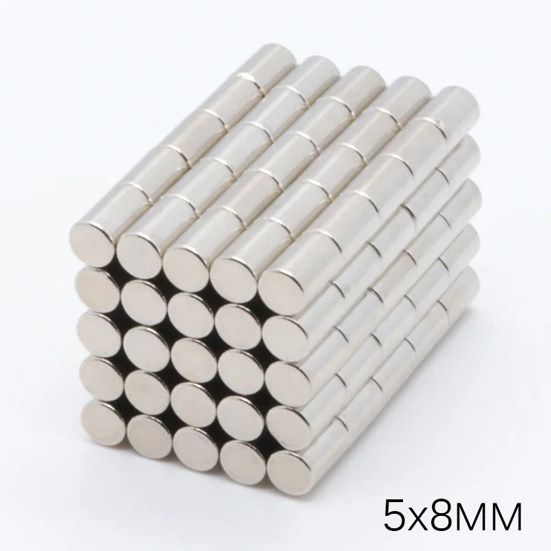 200 шт. 5x8 мм Неодимовый Постоянный магнит N35 диаметр 5X8 мм Сильные Магниты Диск NdFeB редкоземельный для рукоделия моделей наклеивания на холодильник