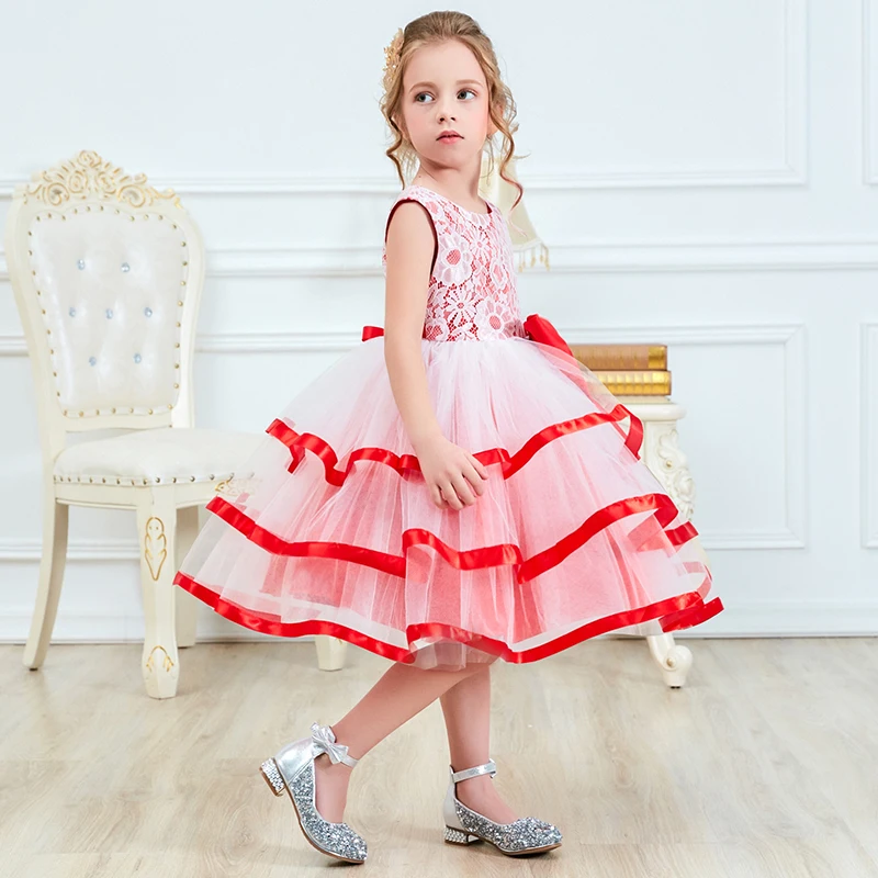 Girl Party Dress Christmas Flower Girls Dresses Birthday Wedding Gown Embroidery Lace Kids Clothes Children Ceremony Robe | Детская