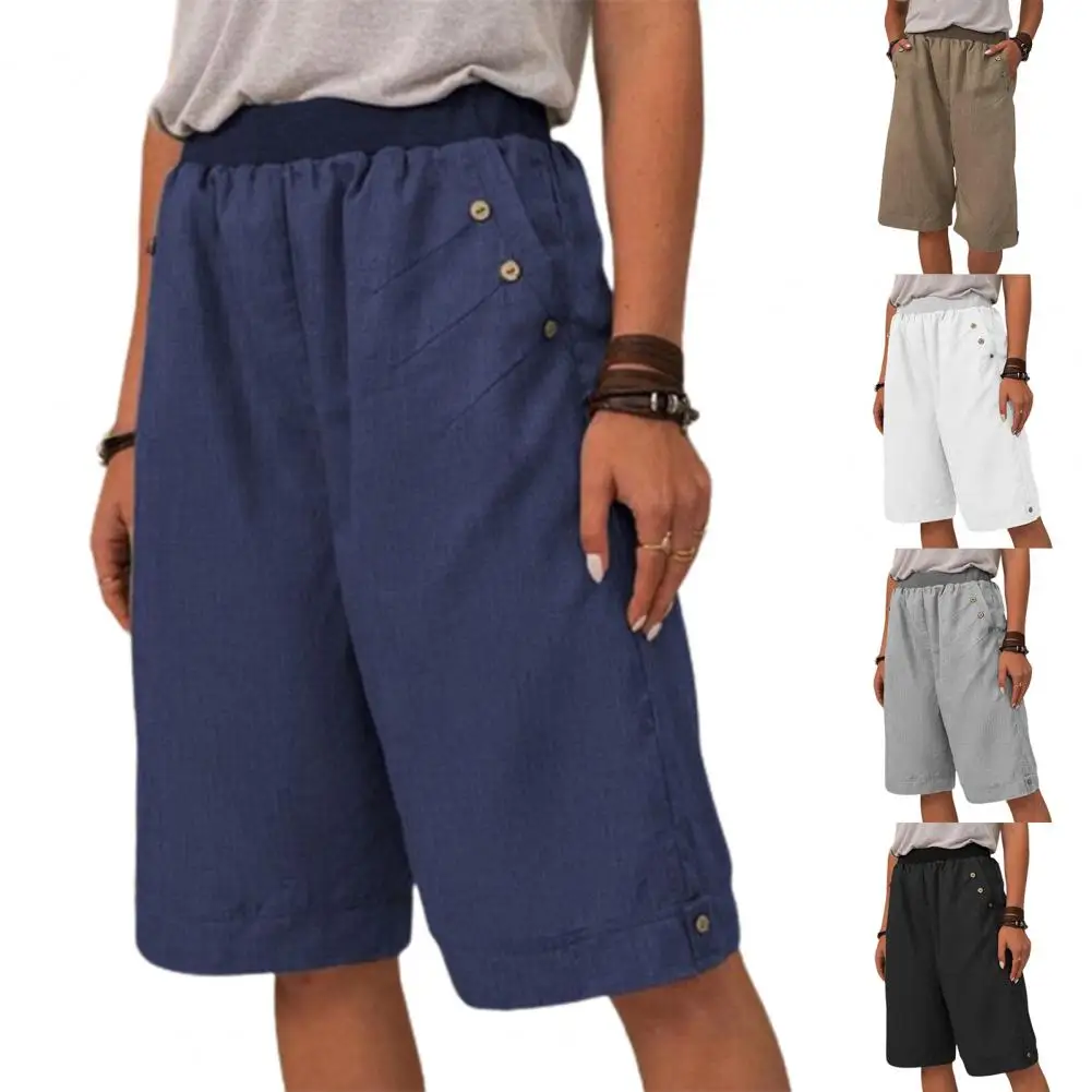 

80% Dropshipping!!Summer casual women's shorts mid-waist solid color mid-waist loose outdoor shorts 2021