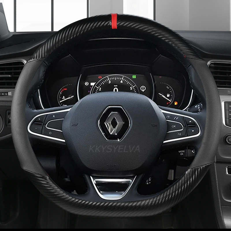 

Leather Car Steering-wheels Cover for Renault Clio Fluence Megane Laguna Talisman Captur Kadjar Kaptur Koleos Scenic Espace