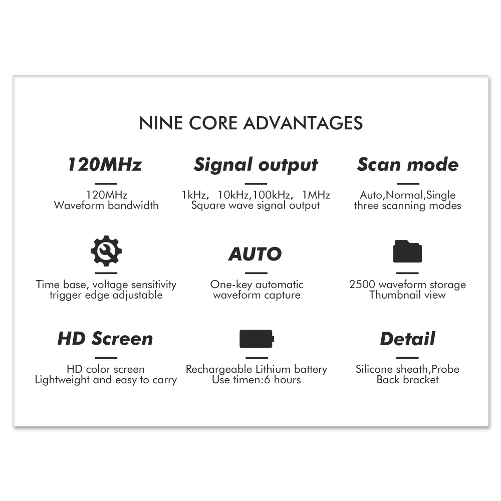 Цифровой осциллограф DS0120M с частотой пропускания 120 МГц и дискретизации 320