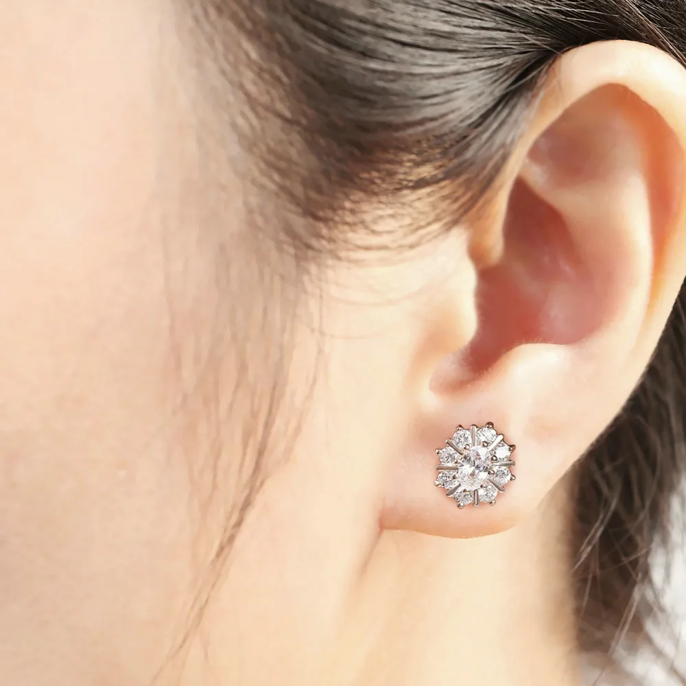 Серьги-гвоздики ZYE020 ZYE019 ZYE366 из настоящего австрийского хрусталя цвета розового