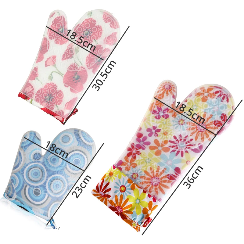 Митенки для духовки 1 пара двухслойные термостойкие перчатки из силикона и