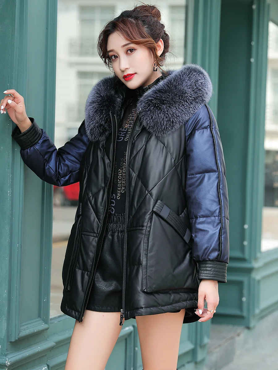 Куртка из натуральной кожи пальто овчины женская одежда 2020 корейский воротник