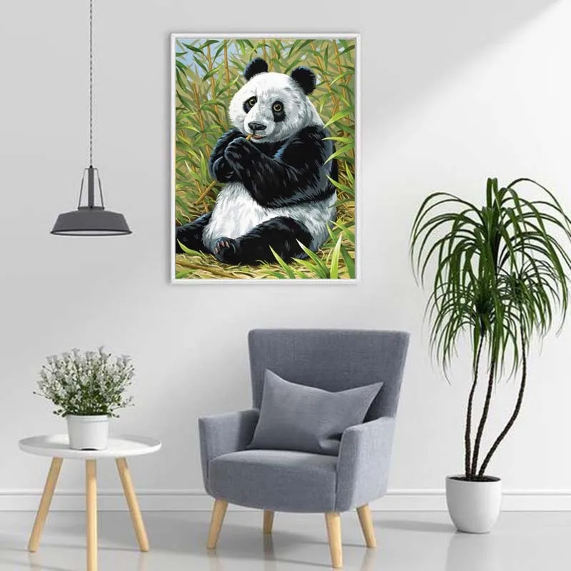 DIY 5D Diamond Painting Round Full Drill Rhinestones Mosaic Cartoon Panda Embroidery Animal Cross Stitch Gift Home Decor | Дом и сад