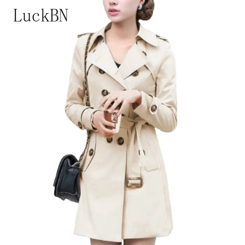 

Spring Autumn Trench Coat Women Double Breasted Belt Slim Fit Long Coat Casaco Feminino Abrigos Mujer Autumn Outerwear 2021 New