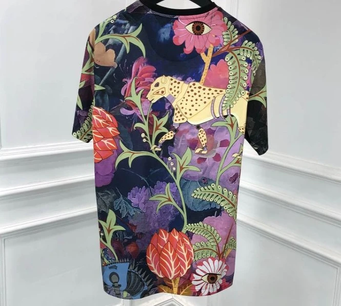 

2020 summer new arrival brand famous flower floral print tee t shirt for men punk style
