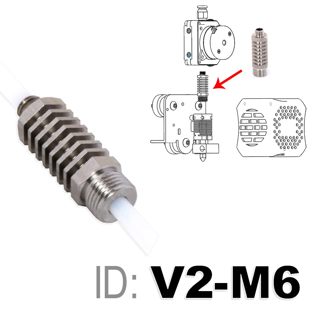 

ID V2M6 подходит для экструдера 3D-принтера OMG V2S аксессуары для прямой экструзии Резьбовой Адаптер M10 MY3D DIRMARIA