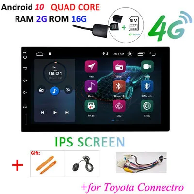 DSP 4G SIM ips HD экран Android 10 автомобильное радио стерео gps навигация Универсальный 2 din для VW/NISSAN/TOYOTA автомобильный ПК мультимедиа obd2 - Цвет: TO 2G 16G IPS