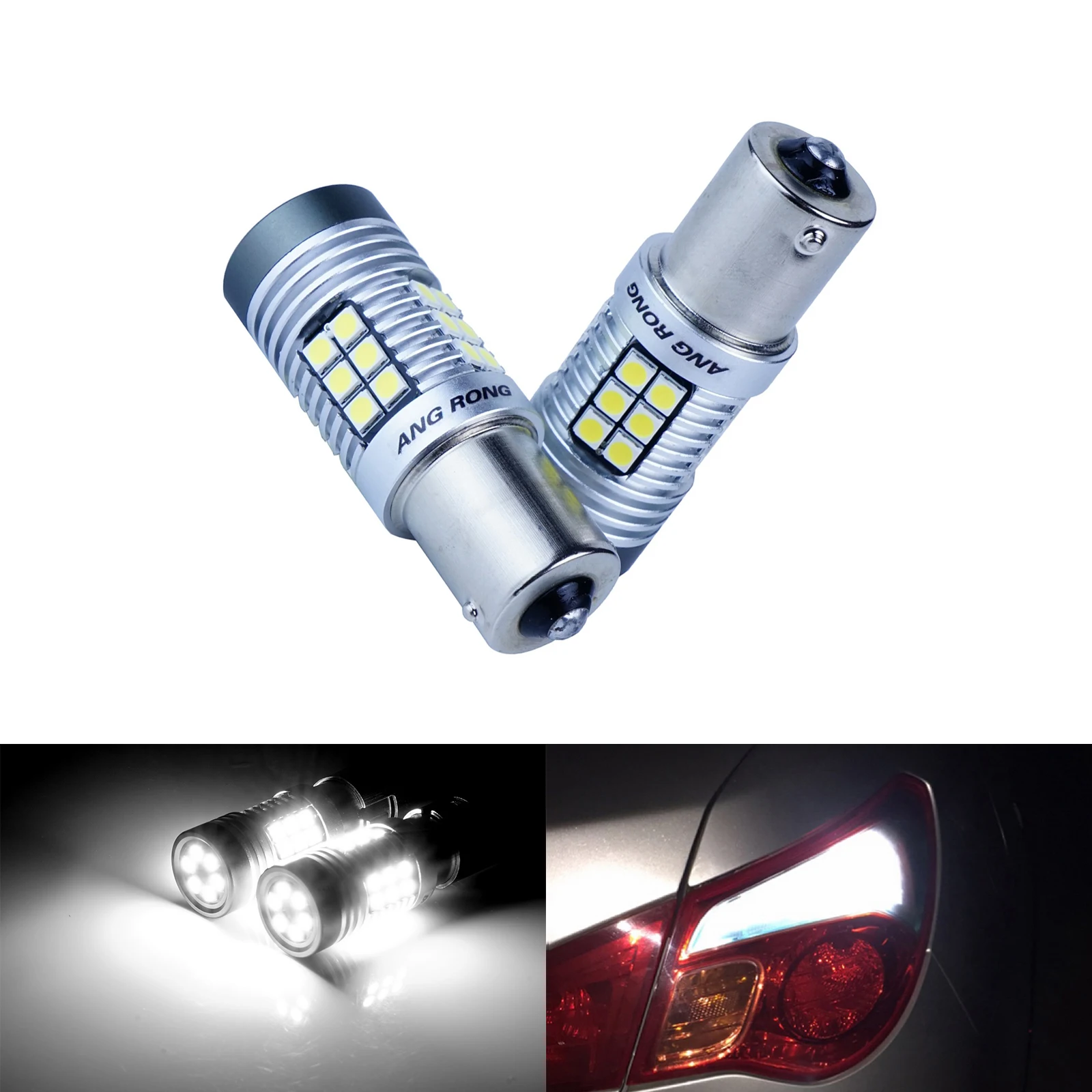 

ANGRONG 2x BA15s P21W 1156 30 SMD LED Bulb Side Indicator Turn Signal Reverse Light Lamp