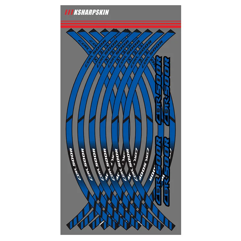 

12 X Thick Edge Outer Rim Sticker Stripe Wheel Decals FOR HONDA CBR500R cbr 500r
