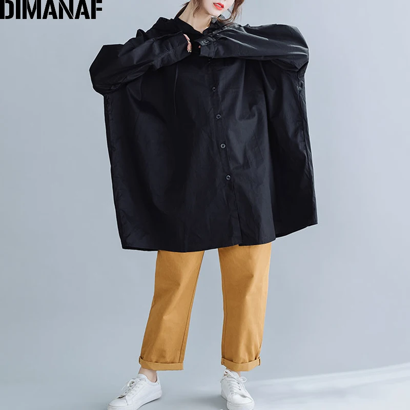 DIMANAF/женские куртки больших размеров, пальто, осенняя женская верхняя одежда больших размеров, свободная женская верхняя одежда, базовая повседневная одежда с капюшоном черного цвета, 100 кг