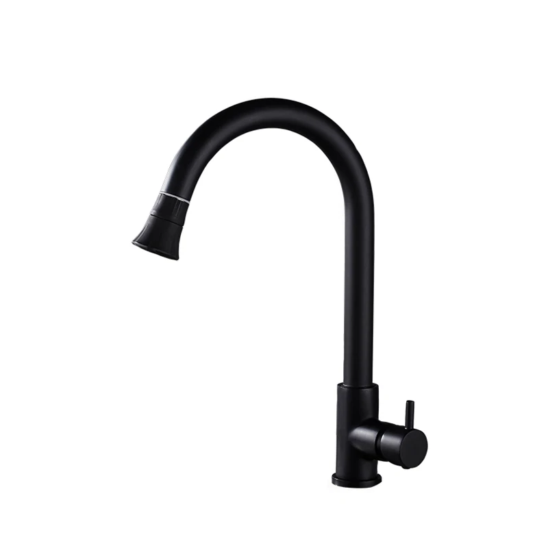 Single Cold Kitchen Sink Faucet Pulled Out Copper Water Tap For Wash Basin Silver/Black Bathroom Mixer Grifo Lavabo