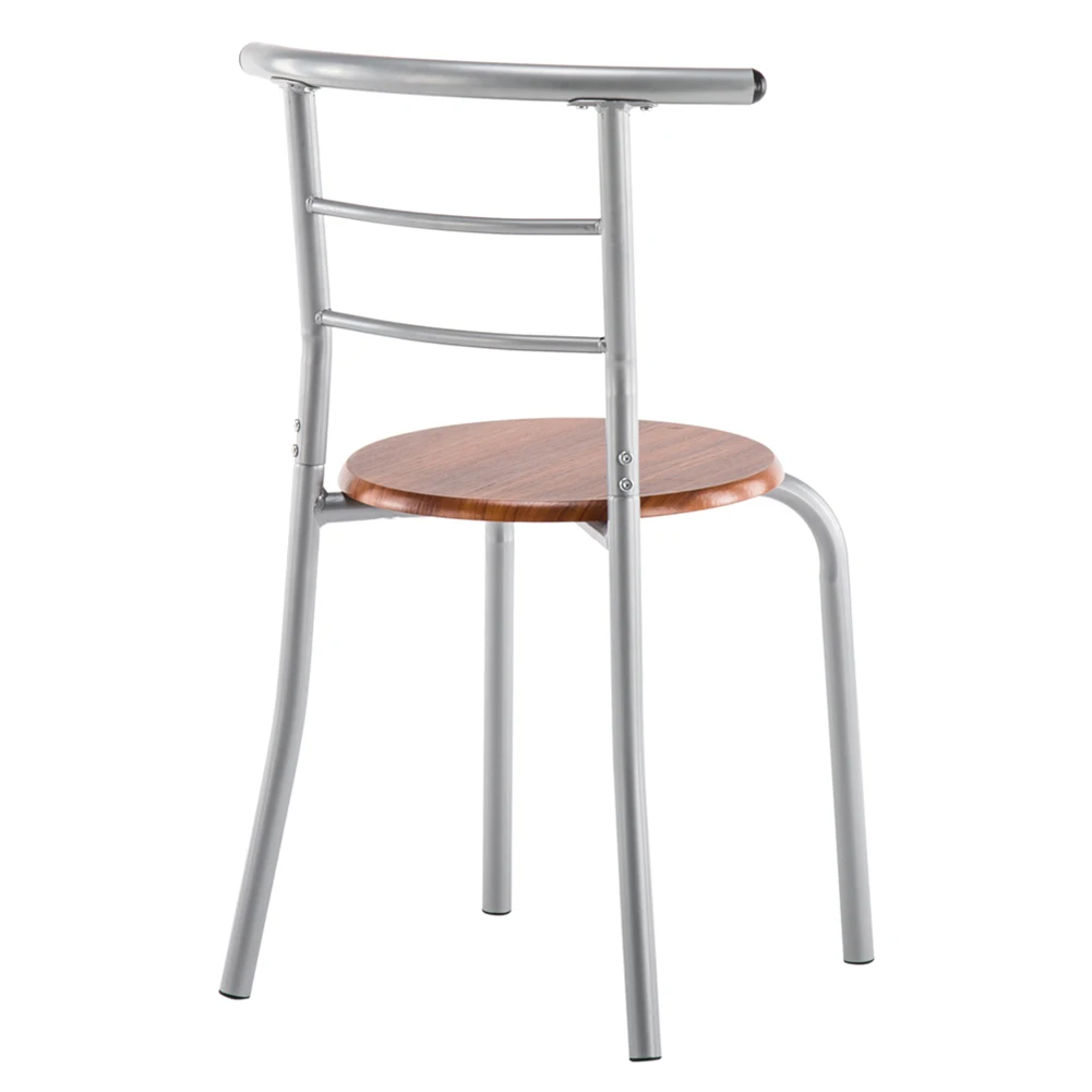 

Brown Wood Grain PVC Breakfast Table (One Table and Two Chairs