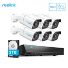 Система видеонаблюдения Reolink RLK16-810B6-A, смарт-камера безопасности, 16 каналов, NVR plus, 6 цилиндрических PoE камер 4K, с датчиком обнаружения человека и автомобиля