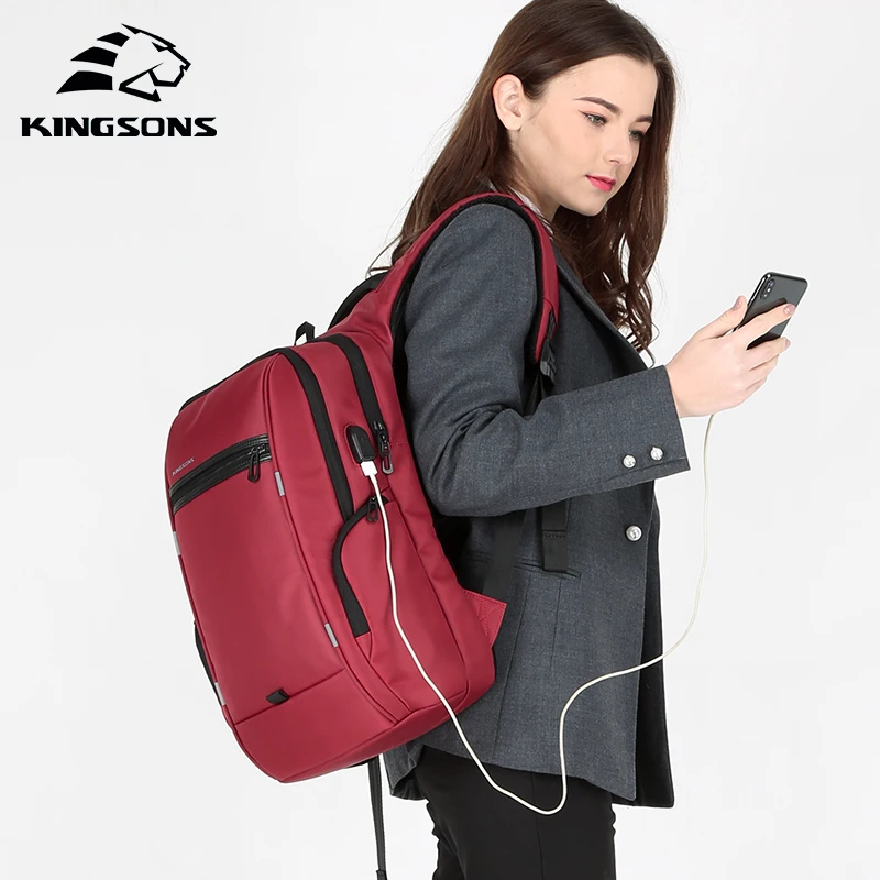 Женский рюкзак для ноутбука KINGSONS износостойкий с защитой от брызг работы отдыха