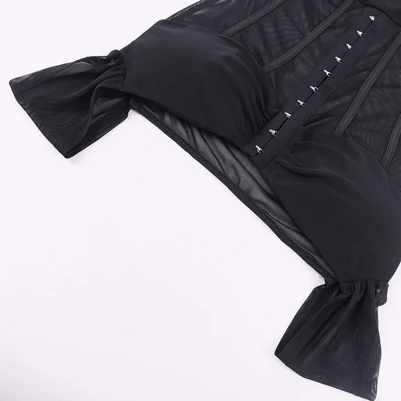 

2021 New Spring Women's Pure Pleated Mesh Sexy Perspective Elegant Dress Ladies Dresses Summer Clothes For Women