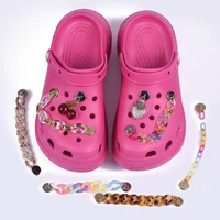 hot seller 1 pcs croc shoes charms clear plastic bling star shoe decorations colorful mix metal bracelet rhinestone accessories