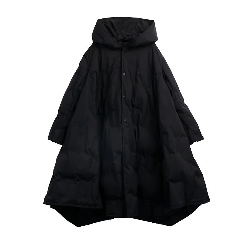 Женский бархатный пуховик с капюшоном средней длины 90 цветов Y2K | Женская одежда