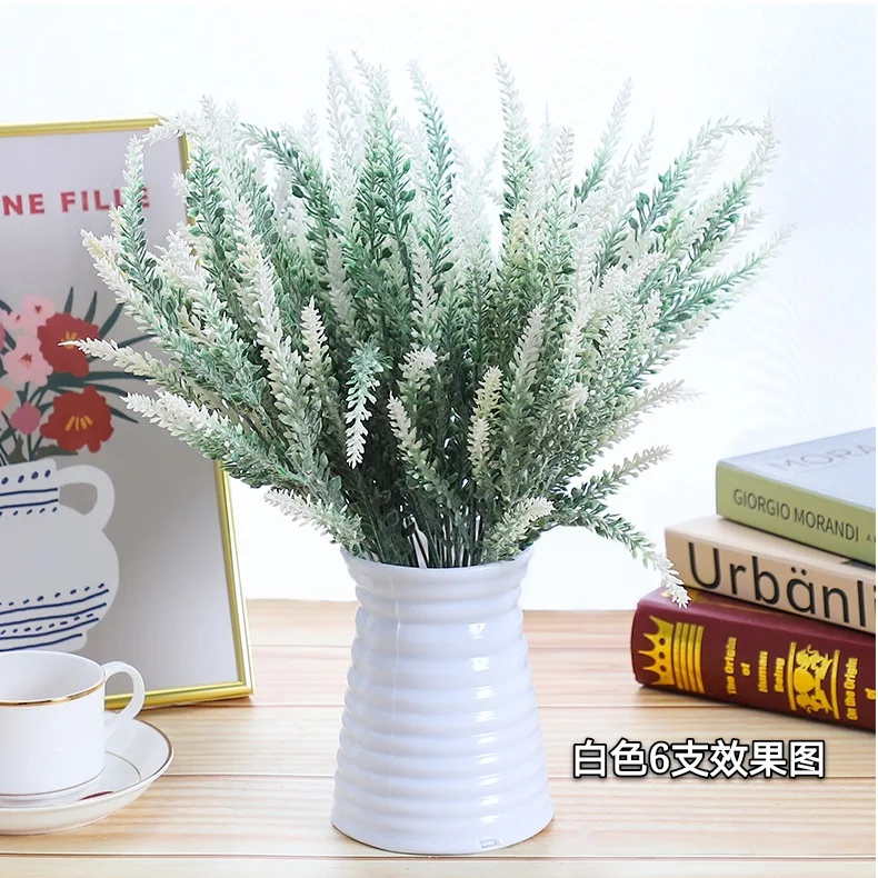 

Artificial Flowers Romantic Provence Lavender Plastic Wedding Decorative Vase for Home Decor Grain Christmas Fake Plant
