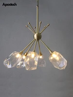 ice shaped chandelier modern loft gold metal ceiling chandelier for living room ceiling hanging lights dining pendant lamp