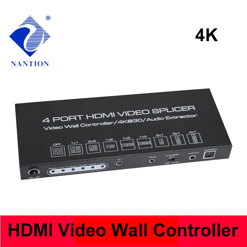 Настенный видеоконтроллер 4K 2X2 1 HDMI-совместимый вход 4 выход 2X1/3X1/4X1/1X2/1X3/1X